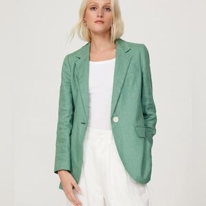 Madewell Green Linen Larsen Blazer